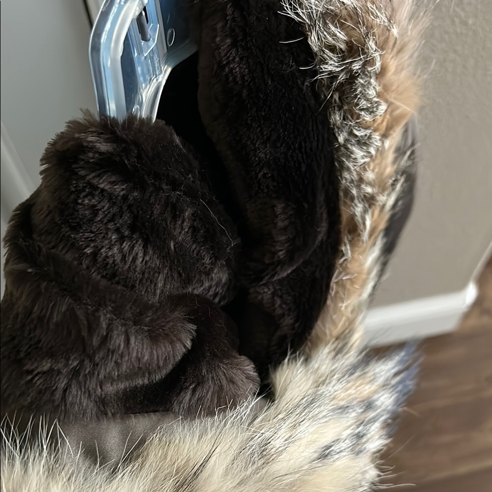 Men's Brown bomber Jacket with Fur Trim (Barney’s NYC) - Picture 10 of 11